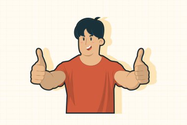 Afiş, poster, web sitesi vs. için neşeli bir genç adam konsepti.