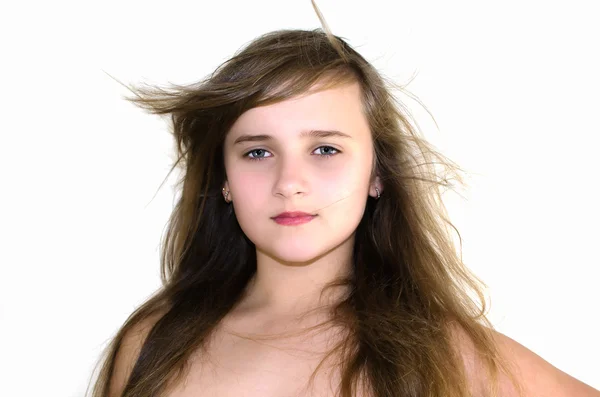 kız beyaz zemin üzerine