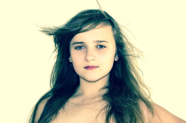 kız beyaz zemin üzerine