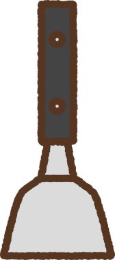Hand-drawn single icon illustration: Spatula