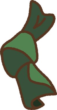 Hand-drawn single icon illustration: Konbu