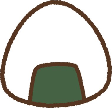 Hand-drawn single icon illustration: Onigiri