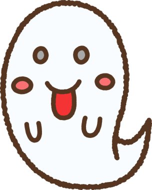 Hand-drawn single icon illustration: ghost