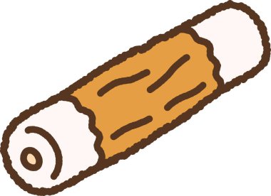 Hand-drawn icon illustration of grilled chikuwa