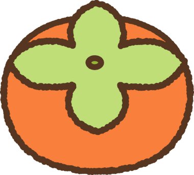 Hand-drawn single icon illustration: Persimmon