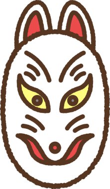 Hand-drawn icon illustration of a fox mask