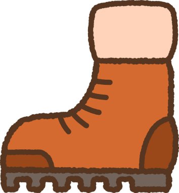 Hand-drawn single icon illustration: Winter shoes