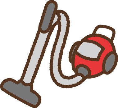 El çizimi tek simge illüstrasyonu: elektrikli süpürge