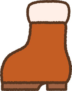 El çizimi tek resim: Kış çizmeleri