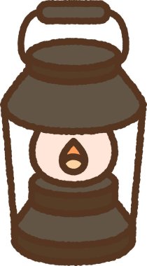 El çizimi tek simge illüstrasyonu: Fener