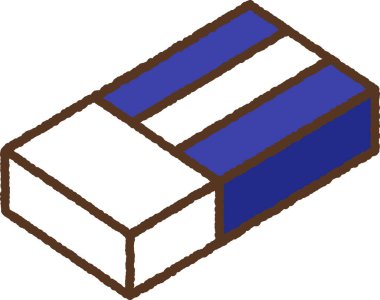 El çizimi tek simge illüstrasyonu: silgi