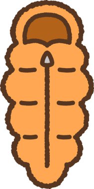 El çizimi tek simge çizimi: uyku tulumu