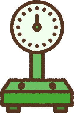 El çizimi tek simge illüstrasyonu: Ağırlık ölçeği