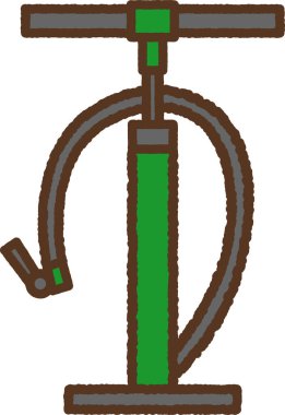 Bisiklet pompasının elle çizilmiş tek simgesi