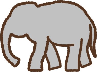 El çizimi basit ikon çizimi: Fil silueti