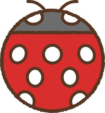 Basit elle çizilmiş simge çizimi: Uğur böceği