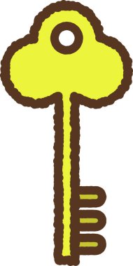 Basit elle çizilmiş simge illüstrasyonu: anahtar