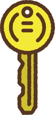 Basit elle çizilmiş simge illüstrasyonu: anahtar