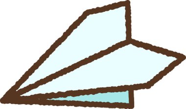 El çizimi basit resim: Kağıt uçak