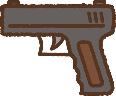 Elle çizilmiş basit simge çizimi: Silah