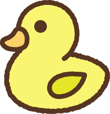 El çizimi basit bir ikon çizimi: Oyuncak ördek