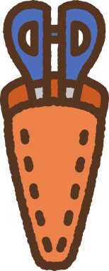 El çizimi basit simge illüstrasyonu: makas kapağı