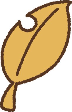 Böcek tarafından yenmiş yaprağın elle çizilmiş basit bir simgesi