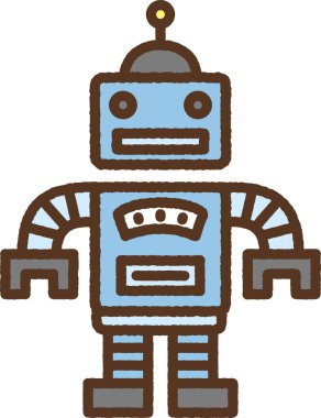El çizimi basit ikon çizimi: Robot çizimi