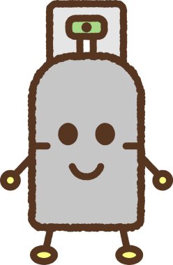 Karakter biçimi tek simge illüstrasyonu: Gaz silindiri