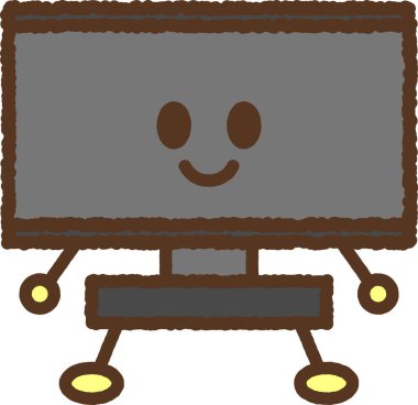 Karakter tarzı tek simge illüstrasyon TV