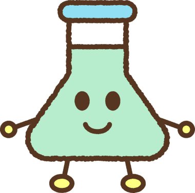 Karakter biçimi tek simge illüstrasyonu: Erlenmeyer matarası