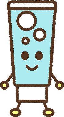 Karakter biçimi tek simge illüstrasyonu: Diş macunu