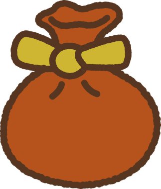 Tek bir eşyanın el çizimi simgesi: Mochi kesesi