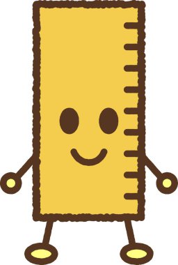 El çizimi biçim karakteri tek simge illüstrasyonu - cetvel