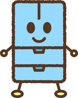 El çizimi biçim karakter simgesi illüstrasyonu - Buzdolabı