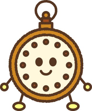 El çizimi karakter resimleme simgesi: Cep saati