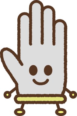 El çizimi karakter resimleme simgesi: Çalışma eldivenleri