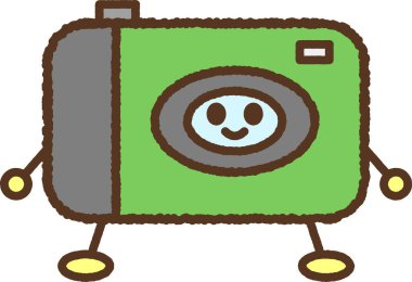 El çizimi karakter resimleme simgesi: Tek kullanımlık kamera