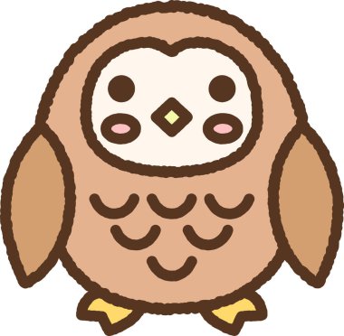 El yapımı hayvan ikonu çizimi: Baykuş