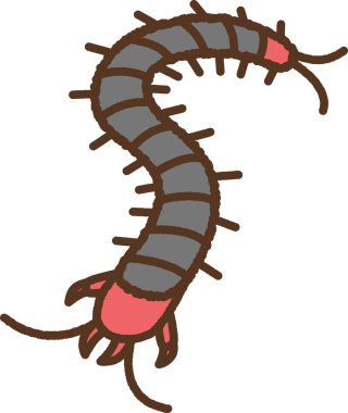 El yapımı yaratık simgesi çizimi: kırkayak