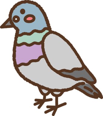 El yapımı hayvan ikonu çizimi - güvercin resmi