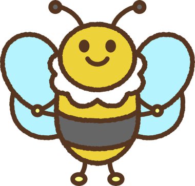 El çizimi biçim yaratık tek simge illüstrasyonu: arı