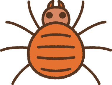 El yapımı hayvan resmi tek simge illüstrasyonu: kene