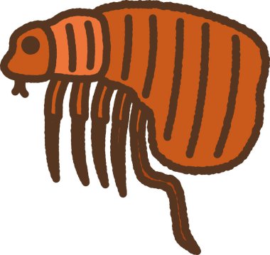 El çizimi yaratık tek simge illüstrasyonu: pire