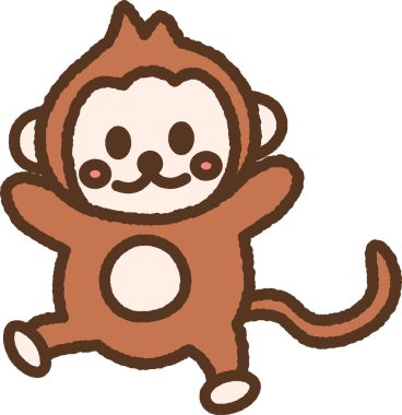 El yapımı hayvan ikonu çizimi: Maymun resmi