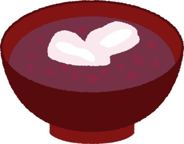 El yapımı yemek ikonu çizimi: Oshiruko