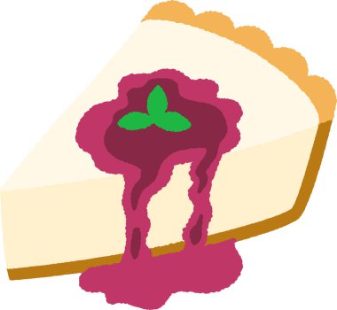 Elle çizilmiş yiyecek ikonu çizimi: Cheesecake