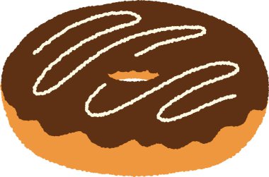 Elle çizilmiş yiyecek ikonu çizimi: Donut