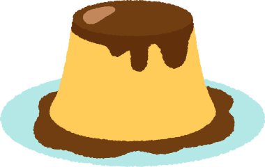 Elle çizilmiş yemek ikonu çizimi: Puding