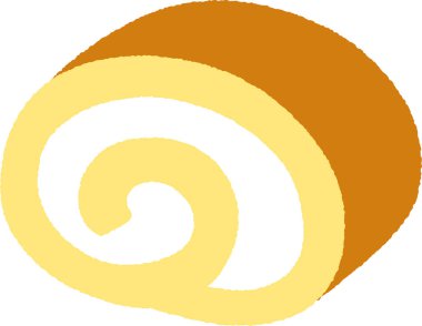 El yapımı yemek ikonu çizimi: rulo pasta